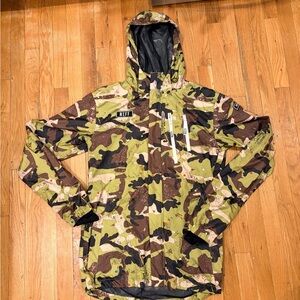 🔥 Men's Small - Neff Custom Threads Sno-Poncho Camouflage Ski Snowboard Jacket